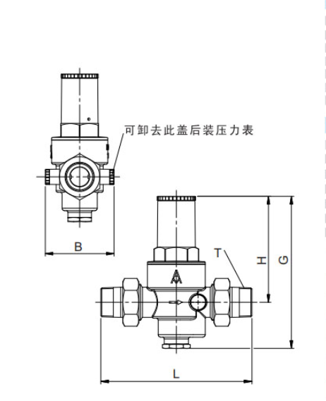 埃美柯閥門黃銅可調(diào)式減壓閥結(jié)構(gòu)圖