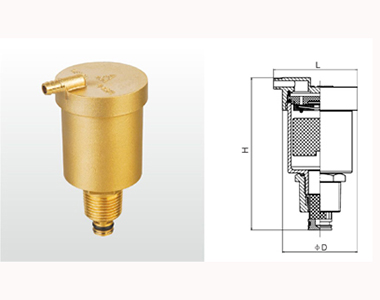 埃美柯黃銅自動排氣閥B725X-16T結構圖