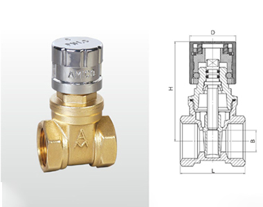 埃美柯黃銅磁性帶鎖閘閥結構圖